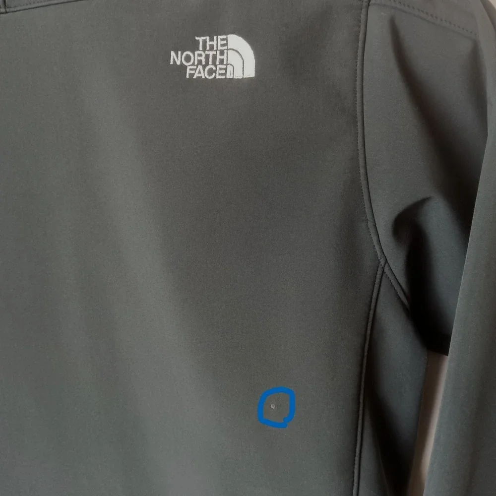North Face Mens Fleece Lined‎ Full Zip Softshell Black Jacket TNF APEX L - FLAWS